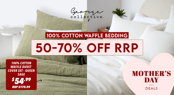 Shop the 100% Cotton Waffle Bedding, 50-70% OFF RRP! sale