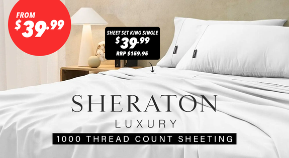 Shop the Sheraton 1000 Thread Count Sheeting from $39.99! sale
