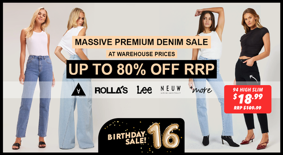 Shop the Massive Premium Denim Sale at Warehouse Prices - Abrand & More Up to 80% Off RRP sale