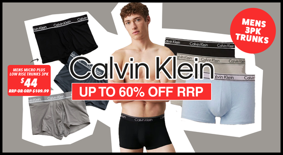 Shop the Calvin Klein Mens 3PK Trunks - Up to 60% Off RRP sale