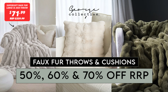 Shop the SUPERSOFT FAUX FUR THROWS & CUSHIONS - 50%, 60%, & 70% OFF RRP! sale