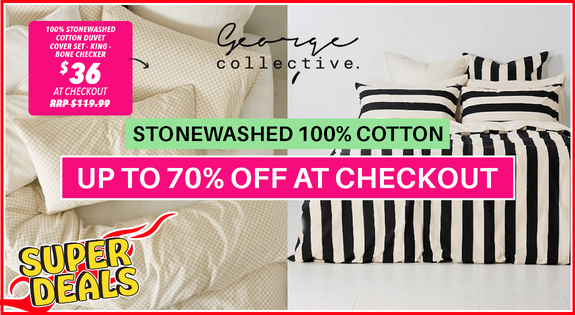 Shop the SUPERDEAL: Stonewashed 100% Cotton UP TO 70% OFF AT CHECKOUT! sale
