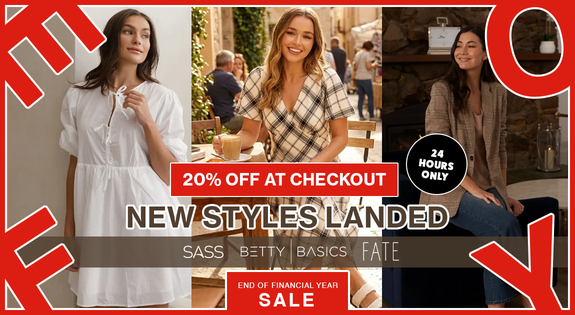 Shop the Sass & More - 20% off at checkout 24H only sale