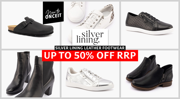 Shop the NEW TO ONCEIT! Silver Lining Leather Footwear - Up to 50% Off RRP sale