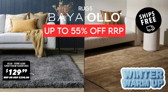 Shop the WINTER WARM UP - Baya & Ollo Rugs Up to 55% off RRP! - Free Shipping! sale
