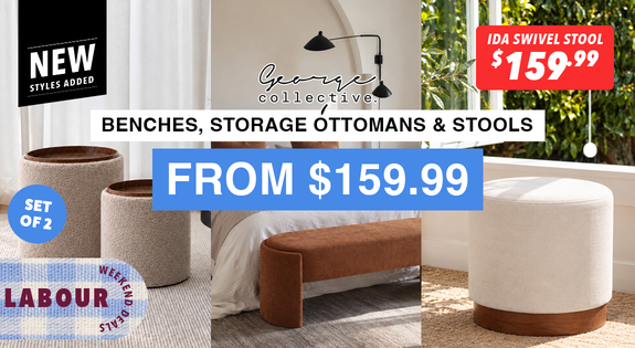 Shop the New Benches, Storage Ottomans & Stools From $159.99! sale