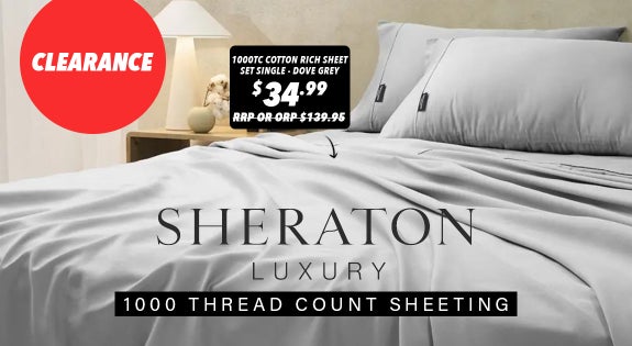 Shop the Sheraton 1000 Thread Count Sheeting from $39.99! sale