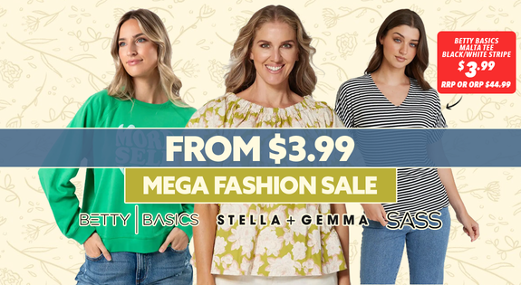 Shop the Mega Fashion Sale - From $3.99 sale