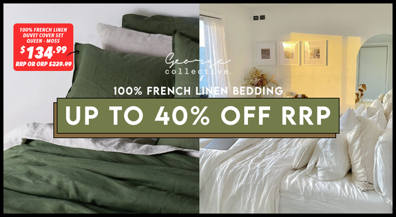 Shop the 100% French Linen Bedding Up to 40% off RRP! sale