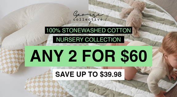 Shop the 100% Stonewashed Cotton Nursery Collection ANY 2 for $60 sale