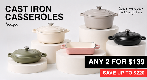 Shop the Cast iron Cookware Casseroles & More! 2 for $139 sale