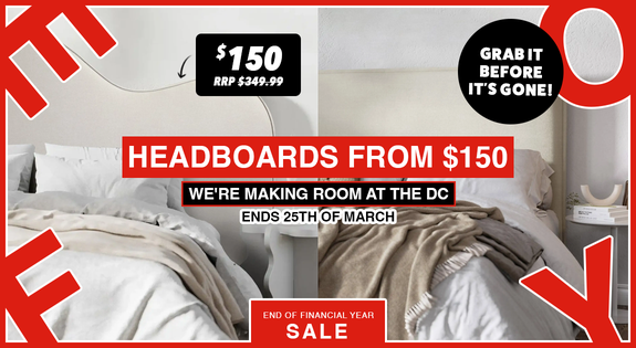 Shop the WE'RE MAKING ROOM AT THE DC! - EOFY INSTOCK HEADBOARDS FROM $150 sale
