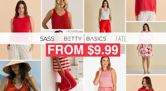 Shop the Summer is calling Sass, Betty and Fate from $9.99! sale