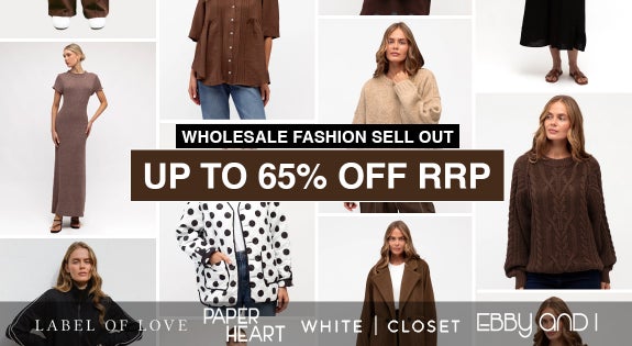 Shop the Wholesale Fashion Sell Out! Up to 65% Off RRP! sale