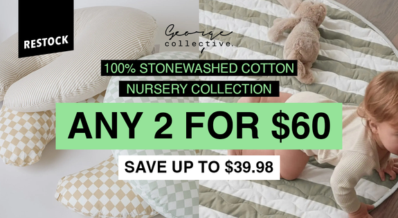 Shop the 100% Stonewashed Cotton Nursery Collection ANY 2 for $60 sale