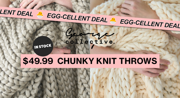 Shop the EGG-cellent DEAL: $49.99 Chunky Knit Throws! sale