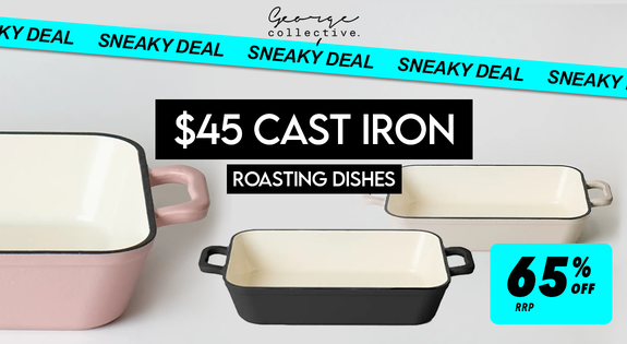 Shop the SNEAKY DEAL - $45 Cast Iron Roasting Dishes! (65% off RRP) sale
