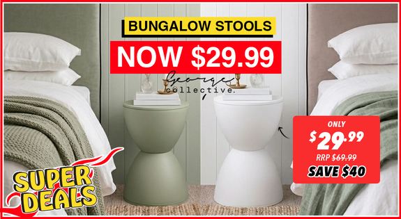 Shop the SUPERDEAL: Bungalow Stools NOW $29.99 sale