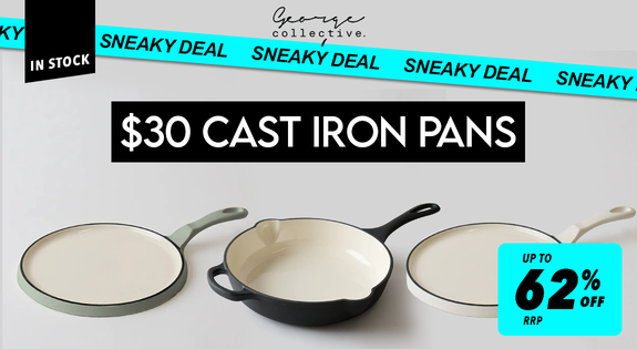 Shop the SNEAKY DEAL - $30 Cast Iron Pans! (Up to 62% off RRP) sale