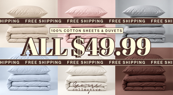 Shop the SHIPS FREE!!! 100% Cotton Sheet sets & Duvets ALL $49.99!!! sale
