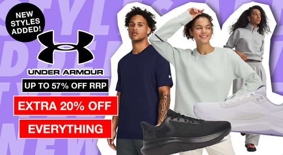 Shop the NEW STYLES ADDED! UNDER ARMOUR UP TO 57% OFF RRP + EXTRA 20% OFF sale