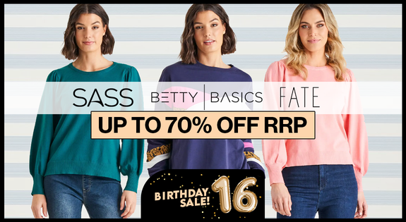 Shop the Betty, Sass and Fate Up to 70% off RRP sale