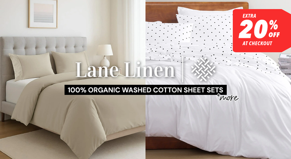 Shop the Lane Linen - 100% Organic Washed Cotton Sheet Sets and More! Extra 20% Off At Checkout! sale