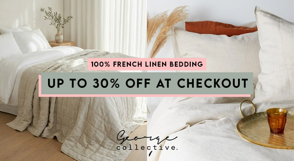Shop the UP TO 30% OFF at CHECKOUT - 100% French Linen Bedding sale