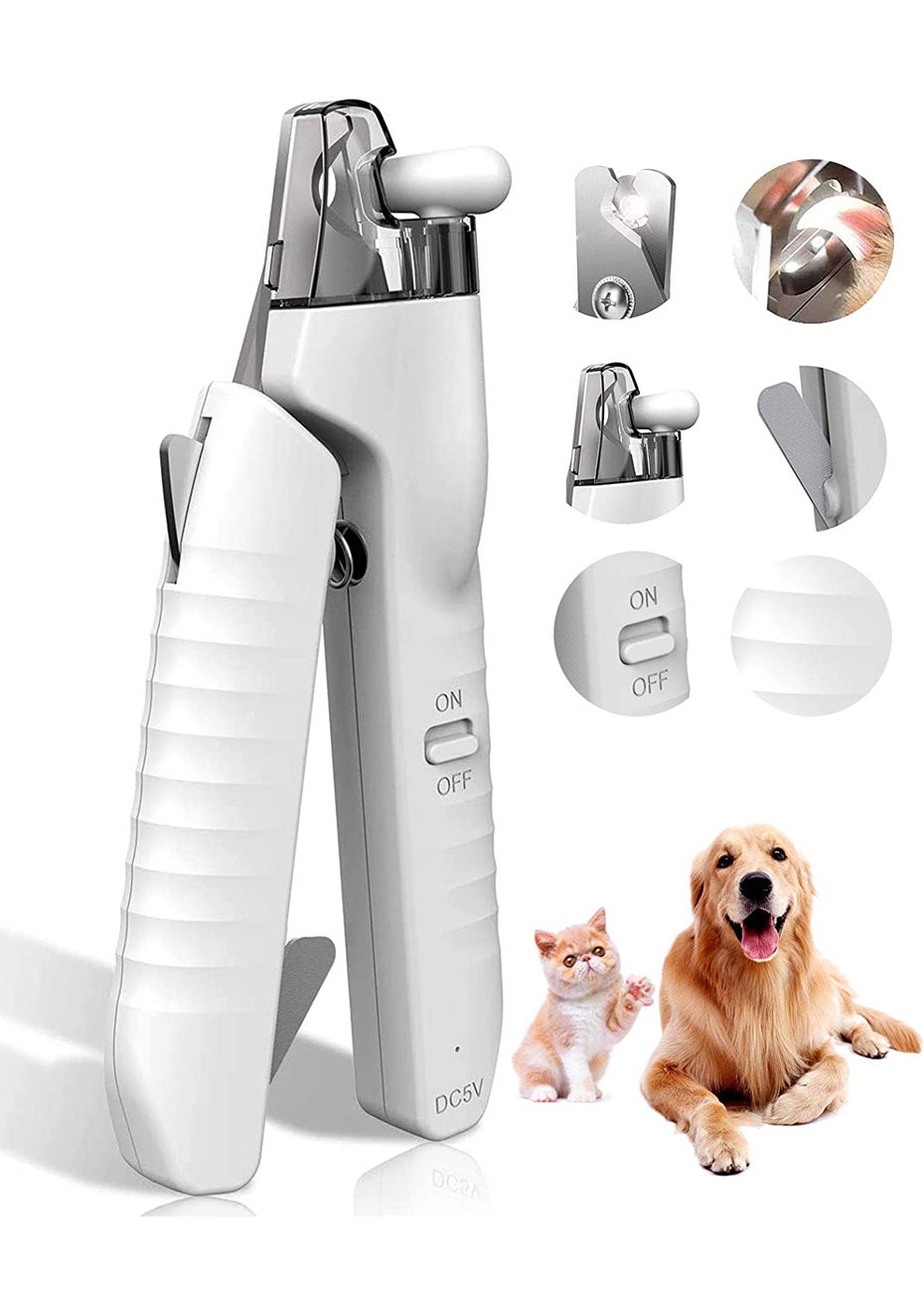 Cat Dog LED Light Nail Clippers with Nail File - Onceit