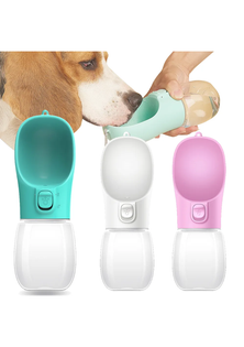 Leakproof Portable Dog Water Bottle for Outdoor Walks - 300ml Green