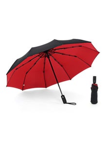 Fully Automatic Windproof Double Layer Resistant Umbrella Parasol - black