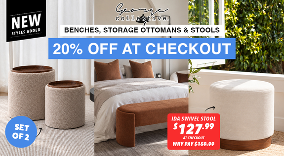 Shop the 20% OFF at checkout - Benches, Storage Ottomans & Stools sale