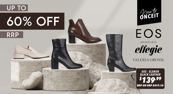Shop the New To Onceit! EOS Shoes & More - Up to 60% Off RRP sale