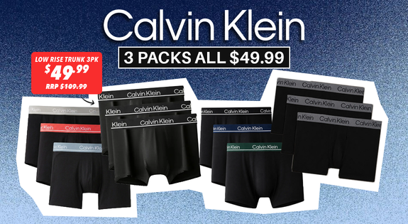 Shop the Calvin Klein 3 Packs all $49.99 sale