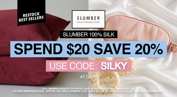 Shop the RESTOCK SLUMBER 100% SILK Spend $20 and save 20% Use code: SILKY sale