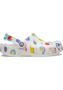 Crocs - Toddlers Classic Doodle Print Clog - White/Multi
