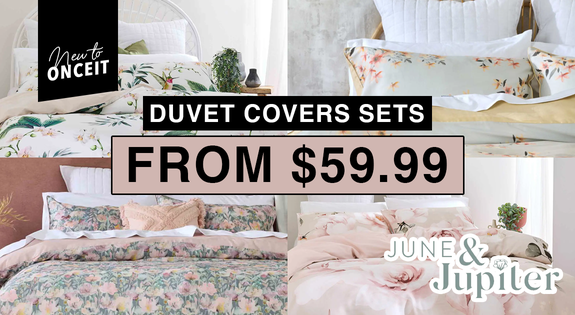 Shop the New to Onceit! June & Jupiter Duvet Covers from $59.99 sale