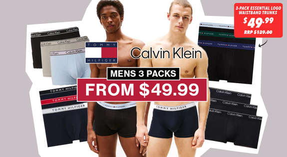 Shop the Calvin Klein & Tommy Hilfiger Mens 3 Packs & More - From $49.99 sale