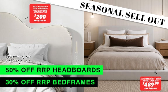Shop the SEASONAL SELL OUT 50% OFF RRP HEADBOARDS & 30% OFF RRP BED FRAMES! sale