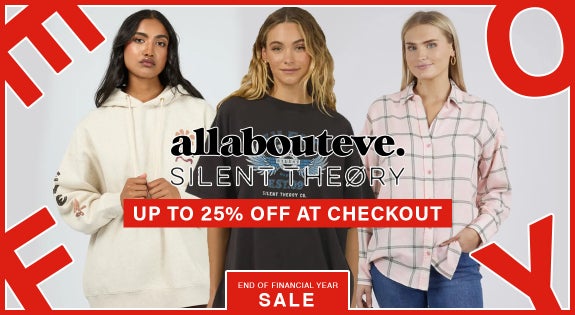 Shop the All About Eve, Silent theory and more up to 25% at cart sale