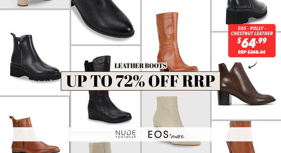 Shop the Leather Boots Up to 72% Off RRP - EOS, Nude Footwear & More sale