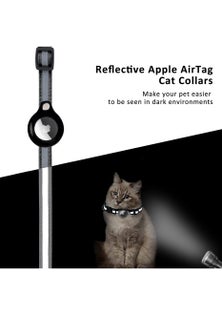 Reflective Airtag Holder Case Cat Puppy Collar-Blue