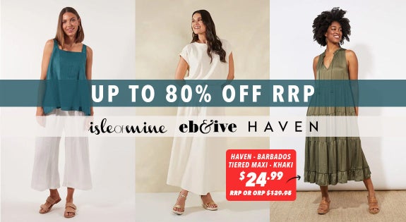 Shop the Isle Of Mine, Haven & Eb and Ive - Up to 80% Off RRP sale