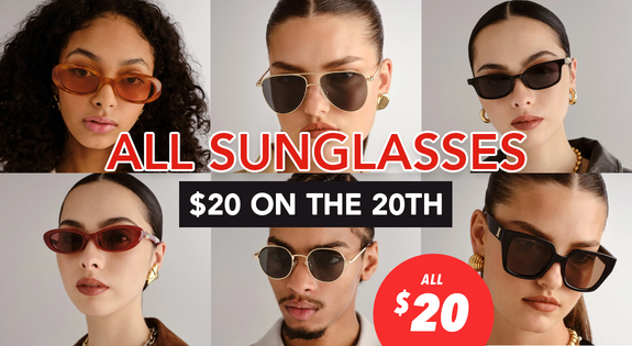 Shop the All Sunglasses $20 on the 20th sale