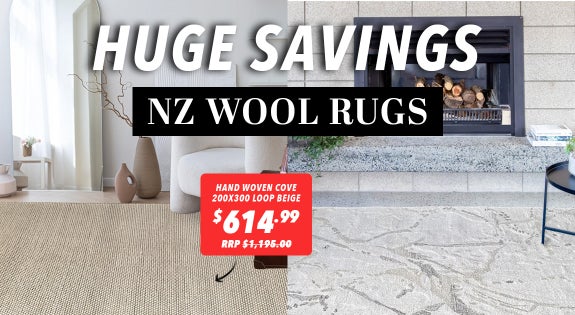 Shop the HUGE Savings on NZ Wool Rugs! sale