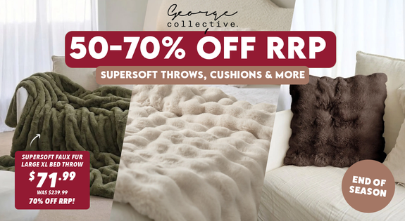 Shop the End of season Sell out! 50-70% OFF RRP Supersoft Throws, Cushions & More! sale