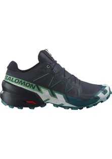 Salomon - Mens Speedcross 6 Trail Running Shoes - Carbon/Tahitian Tide/White