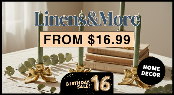 Shop the Linens & More Home Decor Birthday Sale - From $16.99! sale