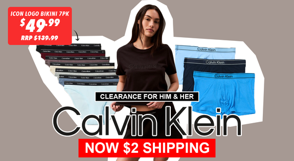 Shop the Calvin Klein Mega Clearance for Him & Her NOW $2 shipping sale