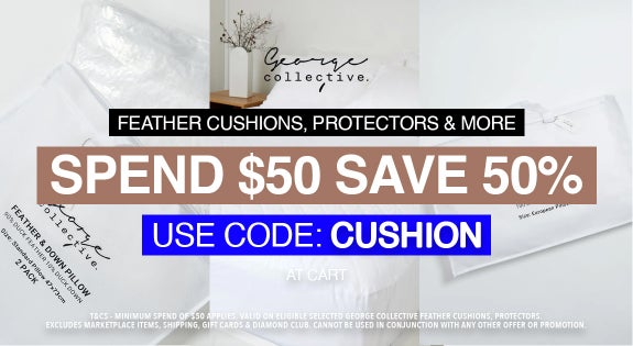Shop the Feather cushions, protectors & More - spend $50 save 50%: Use Code: CUSHION sale
